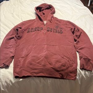 Aeropostale Men's Maroon Hoodie Sweater